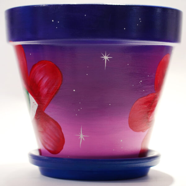 Eye Flower Hand Painted Clay Pot - Imagen 4